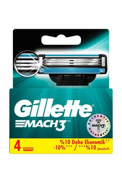 סכיני גילוח גילט מאך 3 Gillette Mach3 Blades 4pcs – תמונה 3