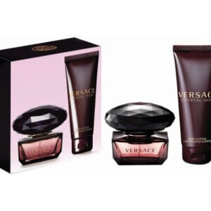 מארז לאשה סט ורסצה קריסטל נואיר המכיל בושם 50 מל אדט + תחליב גוף מבושם 100 מ"ל Versace Crystal Noir edt 50ML + body lotion 100ML set