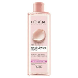 לוריאל מי פנים עם ורדים לעור יבש ורגיש 400 מל LOreal Fine Flowers Cleansing Toner 400ml