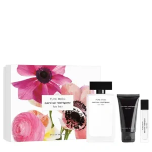 נרסיסו רודריגז פיור מאסק מארז בושם לאישה אדפ 100מל + אדפ 10מל + תחליב גוף 50מל NARCISO RODRIGUEZ PURE MUSC SET EDP 100ML