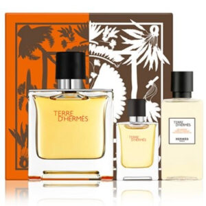 מארז לגבר הרמס סט לגבר הכולל בושם 100 מ"ל +בושם קטן 5 מ"ל+ גל רחצה 40 מ"ל Terre DHermes Eau Intense Vetiver 100ml