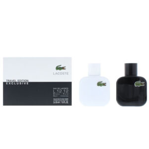 סט לגבר בושם לקוסט שחור+לבן 50 מל Eau de Lacoste L.12.12 Blanc Eau de Toilette 50ml & Noir EDT 50m