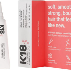 קיי 18 מסכה לתיקון ושיקום מולקולרי של השיער 5מ”ל K18 leave-in molecular repair hair mask 5ML