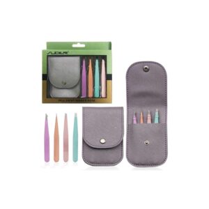 ערכת 4 פינצטות לעיצוב הגבות עם נרתיק