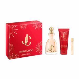 גימי צו איי וונט צו מארז בושם לאישה אדפ 100 מ"ל + אדפ 7.5 מ"ל + קרם גוף 100 מ"ל JIMMY CHOO I WANT CHOO SET EDP 100 ML