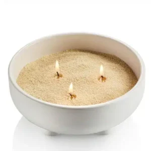 ספרינג אגרטל בטון לבן עגול עם רגליים קוטר 21 ס״מ (מגיע ללא שעווה)