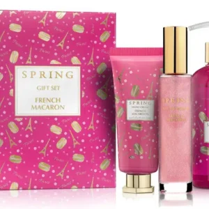 ספרינג פרנץ’ מקרון מארז בושם אדפ 50מ”ל + קרם גוף 260מ”ל + קרם ידיים 100מ”ל SPRING FRENCH MACARON SET EDP 50ML