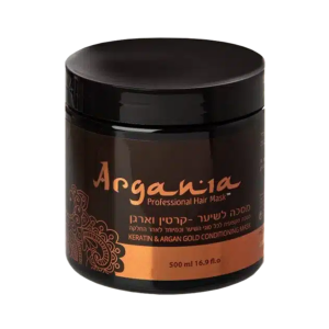 ARGANIA מסיכה לשיער שעבר החלקה על בסיס קרטין וארגן 500 מ”ל