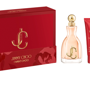 גימי צו איי וונט צו מארז בושם לאישה אדפ 100מ"ל + אדפ 7.5מ"ל + קרם גוף 100מ"ל JIMMY CHOO I WANT CHOO SET EDP 100ML
