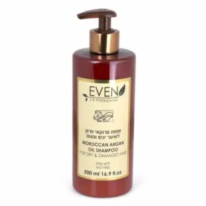 איבן שמפו מרוקאי ארגן עם משאבה 500 מ"ל זהב - Even Moroccan Argan Shampoo for Dry Colored & Damaged Hair 500ml