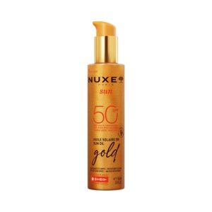 נוקס שמן עם שימר עם הגנה 50 בגודל 150 מל – NUXE Sun Oil Gold High Protection SPF50 – 150ML