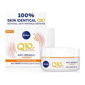 ניואה Q10 אנרג’י קרם יום נגד קמטים 50 מ”ל – Q10 אנרג’י קרם יום נגד קמטים 50 מ”ל Nivea Q10 Energy Vitamin C Day Cream SPF 15 50ml