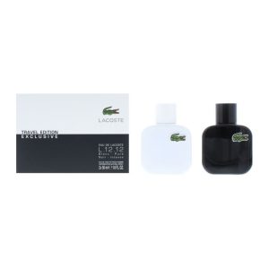 סט לגבר בושם לקוסט שחור+לבן 50 מל – Eau de Lacoste L.12.12 Blanc Eau de Toilette 50ml & Noir EDT 50m