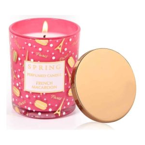 ספרינג נר עם מכסה בניחוח פרנץ מקרון 160גרם – SPRING FRENCH MACAROON CANDLE 160G
