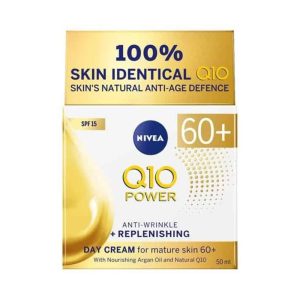 ניוואה קרם יום SPF15 המסייע להגנה מנזדקי השמש 50 מל – SPF15 המסייע להגנה מנזדקי השמש 50 מל NiveaQ10 Power 60+ Day Cream 50Ml