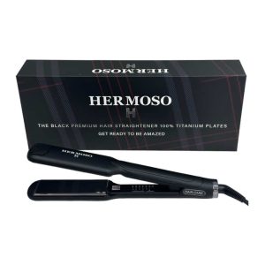 הרמוסו מחליק טיטנים פלטות רחבות – HERMOSO BLACK PREMIUM HAIR STRAIGHTENER TITANIUM PLATES