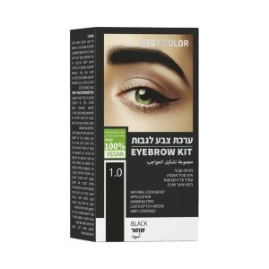 בסט קולור ערכת צבע לגבות גוון 1 שחור BEST COLOR EYEBROW KIT BLACK