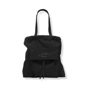 בילי אייליש תיק צד שחור עם כיס חיצוני – Billie Eilish Recycled Pull Top Tote Shoulder Bag Blac