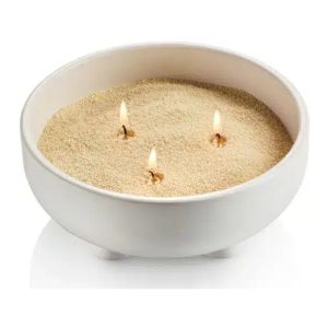 ספרינג אגרטל בטון לבן עגול עם רגליים קוטר 21 ס״מ (מגיע ללא שעווה)