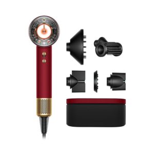 דייסון מייבש שיער אדום קטיפה גולד – Dyson Supersonic Nural Straight+Wavy Hair Dryer Red Velvet/Gold